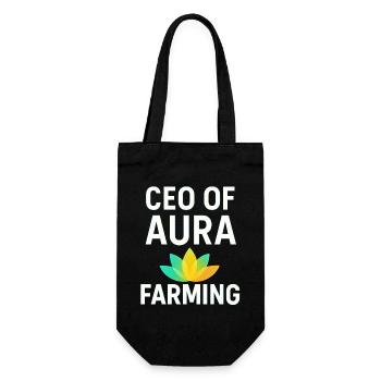 CEO VON AURA FARMING Lustiger Spruch - Geschenkbeutel für Flaschen - Schwarz - Vorne