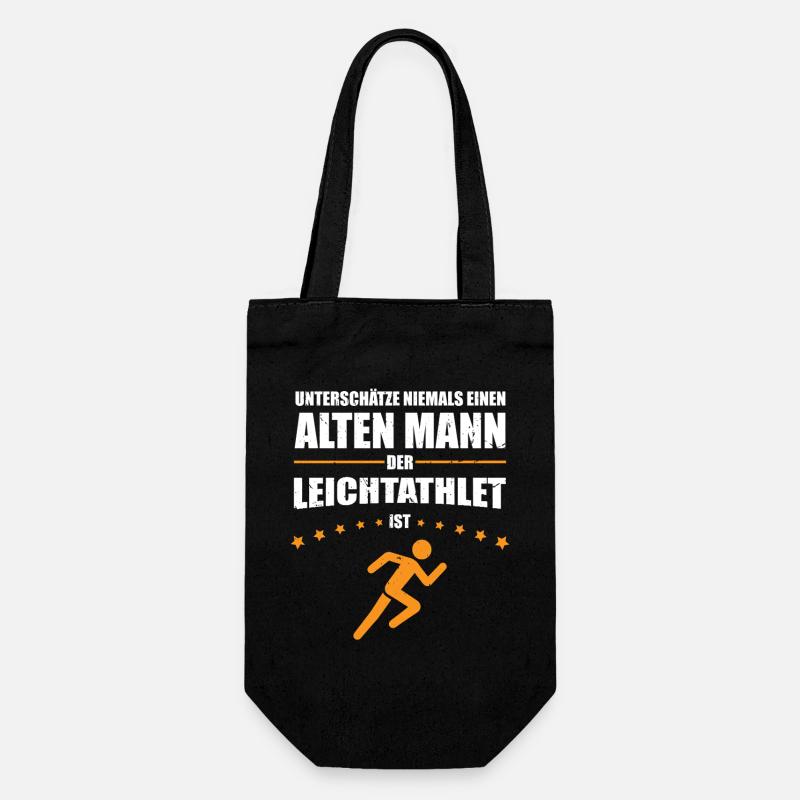 Geschenk Alter Mann - Leichtathlet | Retro Vintage - Geschenkbeutel für Flaschen - Schwarz