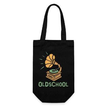 Oldschool Gramophone Retro Design - Gift Bag for Bottles - black - Front