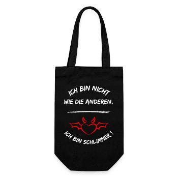Ich Bin Nicht Wie Die Anderen Ich Bin Schlimmer - Geschenkbeutel für Flaschen - Schwarz - Vorne