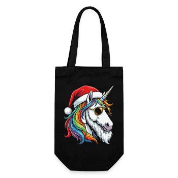 Santa Unicorn Xmas Magic Christmas - Gift Bag for Bottles - black - Front