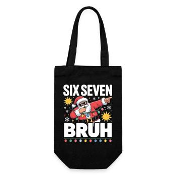 Christmas broth: Santa with fairy lights - Gift Bag for Bottles - black - Front