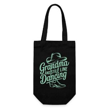 Großmutter tanzt Line-Dance - Geschenkbeutel für Flaschen - Schwarz - Vorne