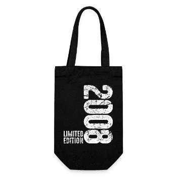 18.Geburtstag Junge Mädchen 18 Jahre 2008 Geschenk - Geschenkbeutel für Flaschen - Schwarz - Vorne