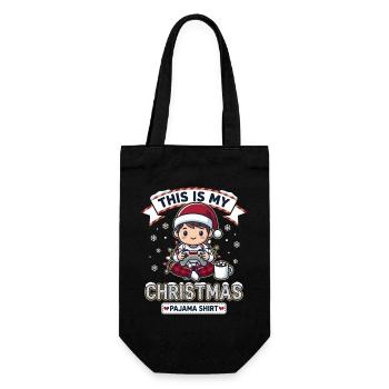 Cadeau drôle de jeu de pyjama de Noël mignon - Sac à bouteille - noir - Devant