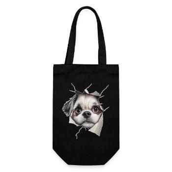 Shih Tzu - Geschenkbeutel für Flaschen - Schwarz - Vorne