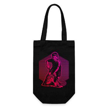 Frisches Floorball Motiv für Unihockey - Geschenkbeutel für Flaschen - Schwarz - Vorne