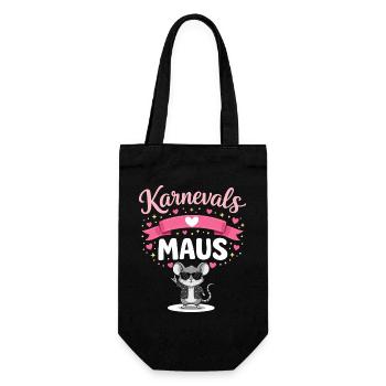 Karnevalsmaus Köln Damen Pink Alaaf Fasching - Geschenkbeutel für Flaschen - Schwarz - Vorne