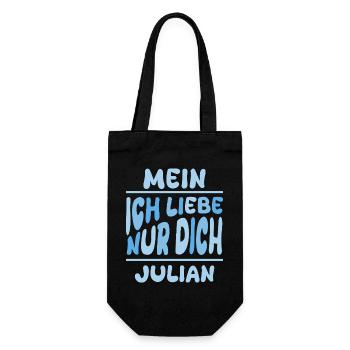 Mann Julian - Geschenkbeutel für Flaschen - Schwarz - Vorne