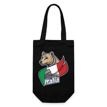Italienischer Wolf mit Kolosseum - Geschenkbeutel für Flaschen - Schwarz - Vorne