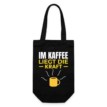 The power lies in coffee - Gift Bag for Bottles - black - Front