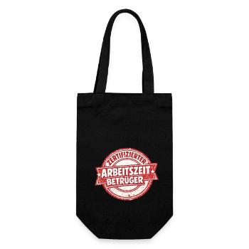 Certified working time fraudster - Gift Bag for Bottles - black - Front