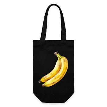Banane Aquarell - Geschenkbeutel für Flaschen - Schwarz - Vorne