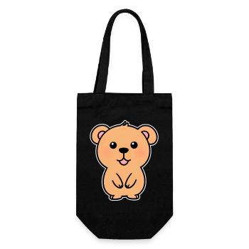 Cuddly Bear Cartoon - Gift Bag for Bottles - black - Front