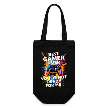Joueur passionné de jeux vidéo console drôle - Sac à bouteille - noir - Devant