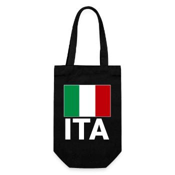 Drapeau italien avec abréviation ITA - Sac à bouteille - noir - Devant