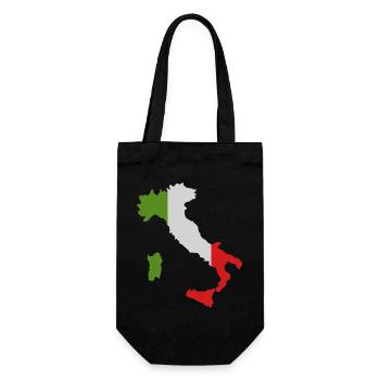 Carte de l’Italie avec drapeau - Sac à bouteille - noir - Devant