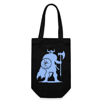 Wikinger Krieger mit Axt und Schild - Geschenkbeutel für Flaschen - Schwarz - Vorne