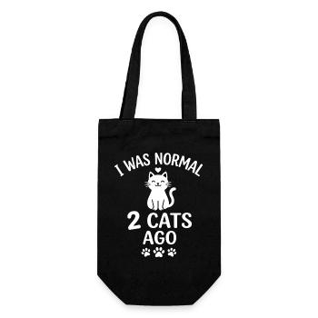 Two Cats Ago Funny Cat Quote - Gift Bag for Bottles - black - Front