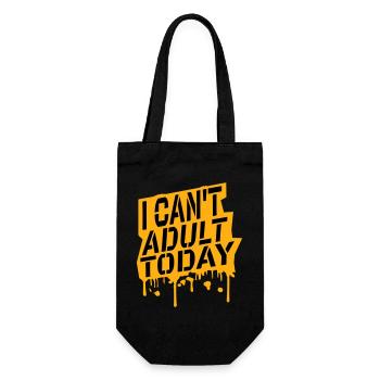 I Can't Adult Today Funny Adult Saying Logo - Gift Bag for Bottles - black - Front
