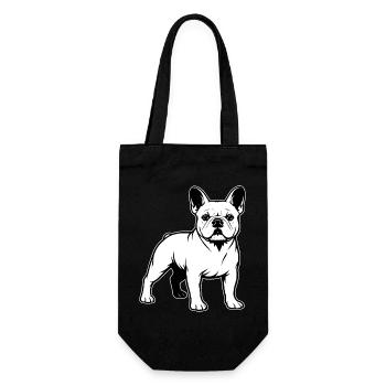 French Bulldog Standing Portrait - Gift Bag for Bottles - black - Front