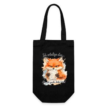 Lustiger Spruch Arbeit Büro Job Fuchs - Geschenkbeutel für Flaschen - Schwarz - Vorne