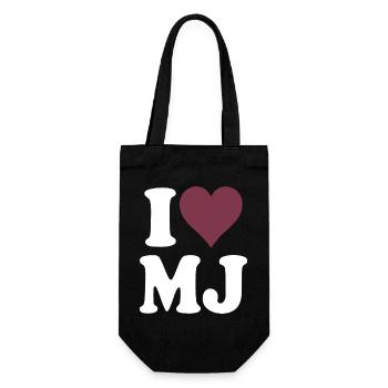 I Love Classic Burgundy Heart Design - Gift Bag for Bottles - black - Front