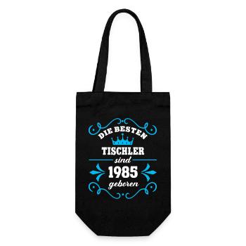 Tischler Geburtstag Jahrgang 1985 Kollege Geb - Geschenkbeutel für Flaschen - Schwarz - Vorne