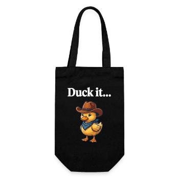 Funny Cowboy Duck It - Sarcastic Western Pun - Gift Bag for Bottles - black - Front
