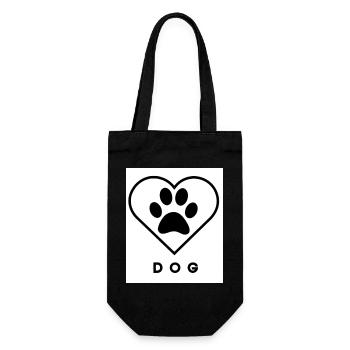 Dog Love Paws Heart Large - Gift Bag for Bottles - black - Front