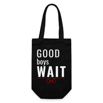 Good Boys Wait – Gehorsamsbelohnungssystem - Geschenkbeutel für Flaschen - Schwarz - Vorne