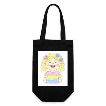 La fille joyeuse rit aux éclats - Sac à bouteille - noir - Devant
