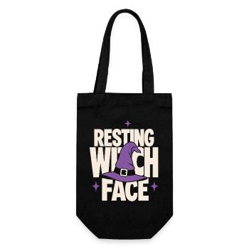 Resting Witch Face Witch Hat - Gift Bag for Bottles - black - Front