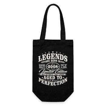 2008 Jahrgang geboren Legenden Vintage Geburtstag - Geschenkbeutel für Flaschen - Schwarz - Vorne