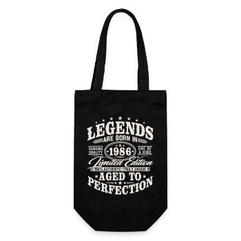 1986 Vintage Born Legends Vintage Birthday - Gift Bag for Bottles - black - Front