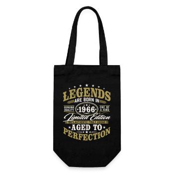 1966 Jahrgang Vintage Geburtstag Geschenk Retro - Geschenkbeutel für Flaschen - Schwarz - Vorne