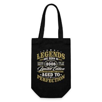2008 Jahrgang Vintage Geburtstag Geschenk Retro - Geschenkbeutel für Flaschen - Schwarz - Vorne