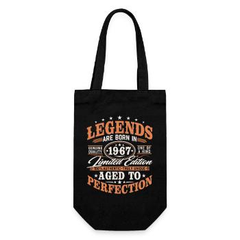 1967 Jahrgang Vintage Geburtstag Geschenk Retro - Geschenkbeutel für Flaschen - Schwarz - Vorne