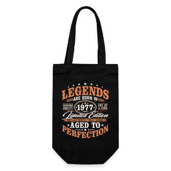 1977 Jahrgang geboren Legenden Vintage Geburtstag - Geschenkbeutel für Flaschen - Schwarz - Vorne