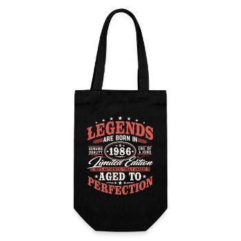 Cadeau d’anniversaire vintage vintage rétro 1986 - Sac à bouteille - noir - Devant