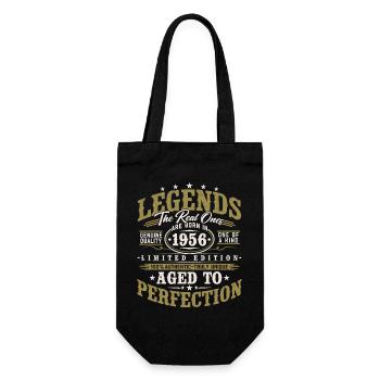 1956 Jahrgang Vintage Geburtstag Geschenk Retro - Geschenkbeutel für Flaschen - Schwarz - Vorne