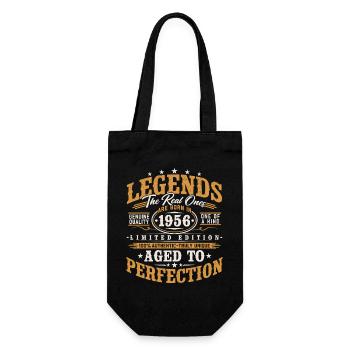 1956 Jahrgang Vintage Geburtstag Geschenk Retro - Geschenkbeutel für Flaschen - Schwarz - Vorne