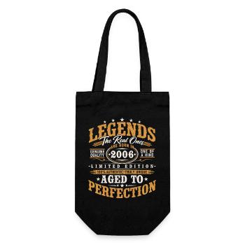 2006 Jahrgang Vintage Geburtstag Geschenk Retro - Geschenkbeutel für Flaschen - Schwarz - Vorne