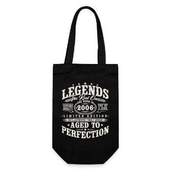 2006 Jahrgang Vintage Geburtstag Geschenk Retro - Geschenkbeutel für Flaschen - Schwarz - Vorne