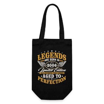 2006 Vintage Born Birthday Gift Retro - Gift Bag for Bottles - black - Front