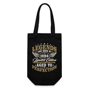 1986 Vintage Born Birthday Vintage Gift - Gift Bag for Bottles - black - Front