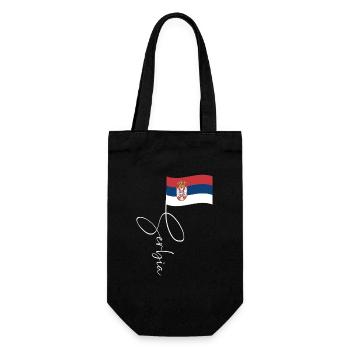 Manuscrit du drapeau serbe - Sac à bouteille - noir - Devant