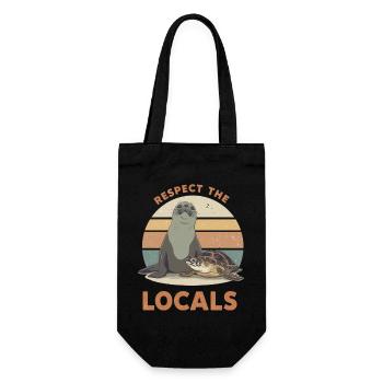 Respectez les locaux Phoque et Tortue - Sac à bouteille - noir - Devant