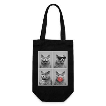 Katzen Britisch Kurzhaar Katze - Geschenkbeutel für Flaschen - Schwarz - Vorne