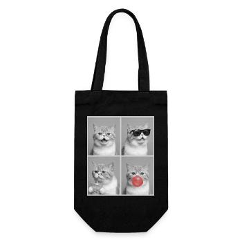 Katzen Exotische Kurzhaar Katze - Geschenkbeutel für Flaschen - Schwarz - Vorne